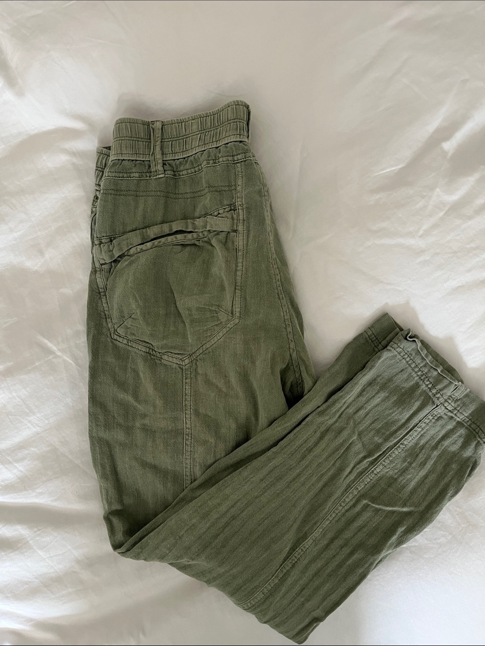 Free people green linen pant - Picture 4 of 4